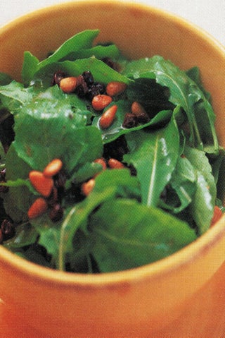 Salad Leaves With Pinenut And Currant Dressing