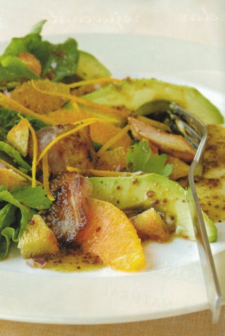 Warm spinach, bacon and orange salad