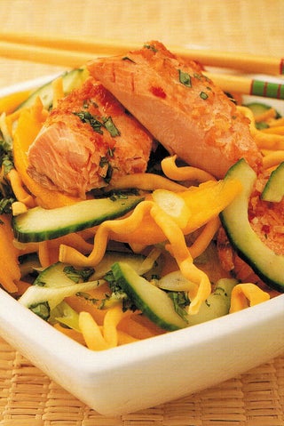 Thai Grilled Salmon With Crispy Noodle Salad