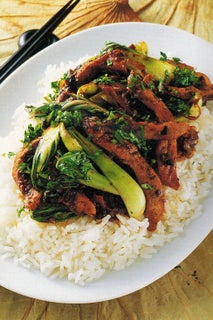 Asian pork with olives