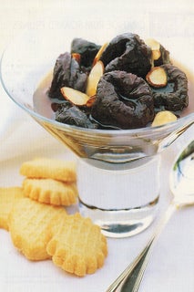 Orange rum-soaked prunes