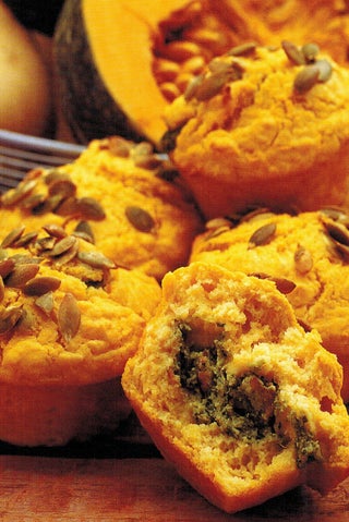 Pumpkin And Pesto Stuffed Muffins