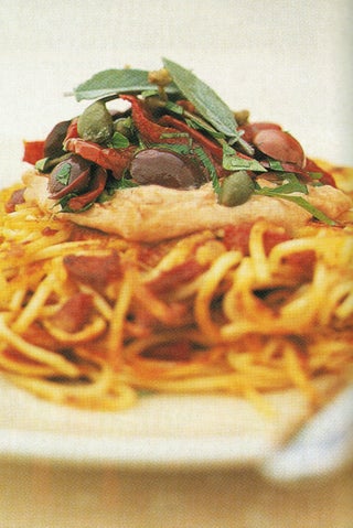 Spaghetti And Chorizo Pancakes